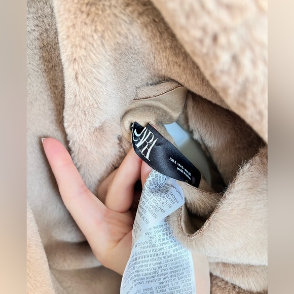 Zara  double face velvet & fur Puffer coat /,small size - Picture 15 of 16